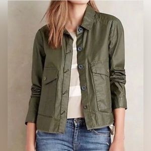 Anthropologie Hei Hei Army Green Cargo Canvas Jacket Size Medium